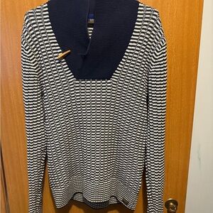 Navy and White Striped Sweater